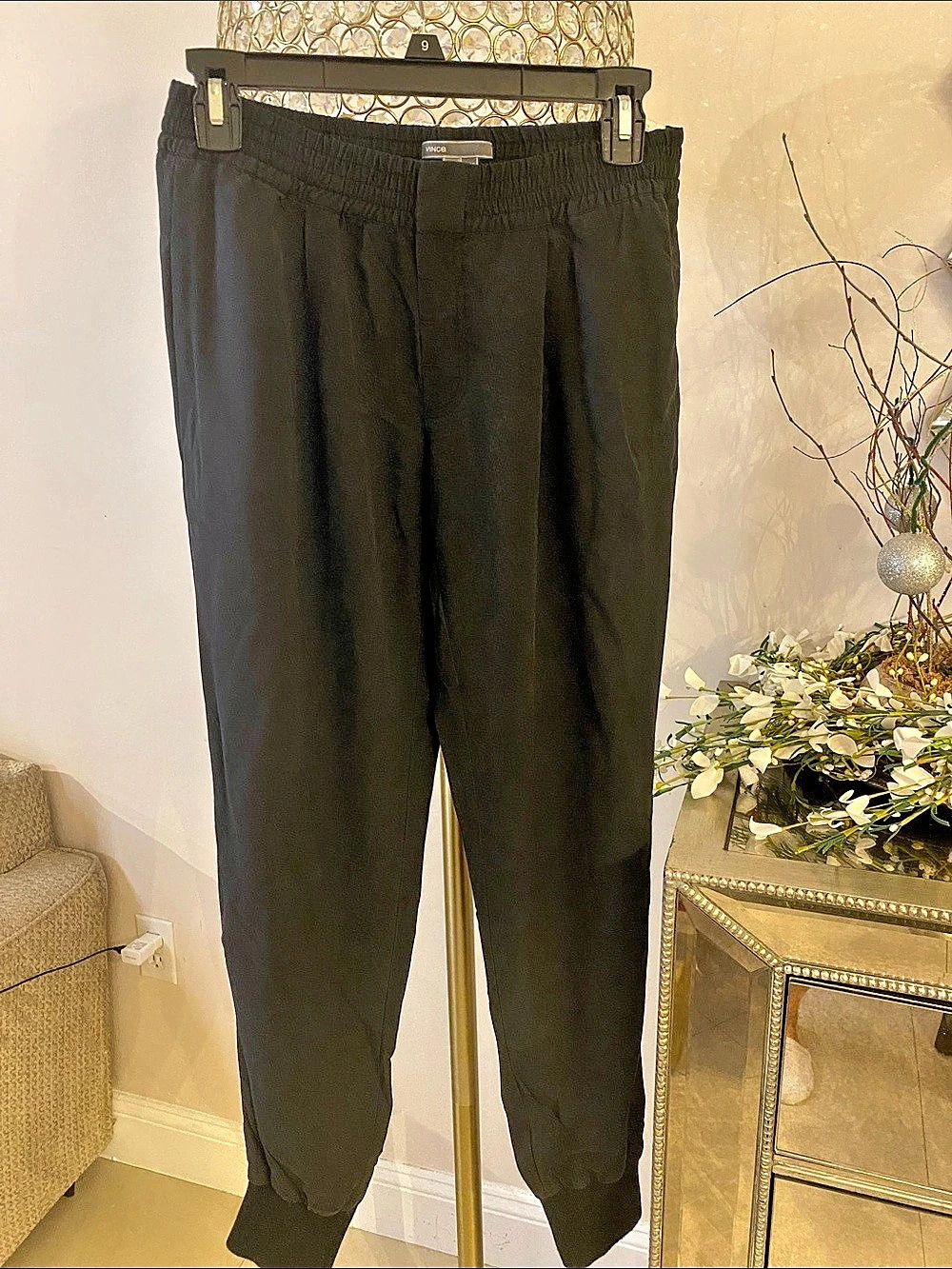 Vince Silk Jogger Pants Black Size XS